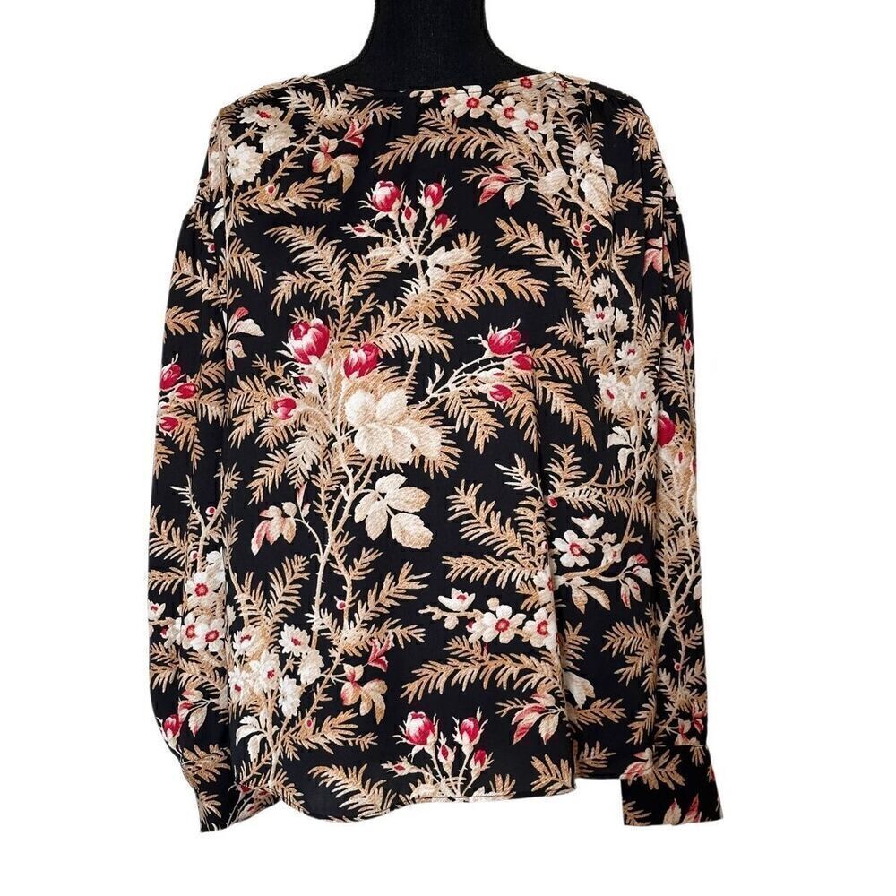 H&M Black & FloralโBatwing-sleeved Blouse SzโXL
